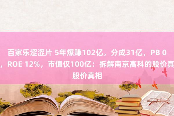 百家乐涩涩片 5年爆赚102亿，分成31亿，PB 0.6，ROE 12%，市值仅100亿：拆解南京高科的股价真相