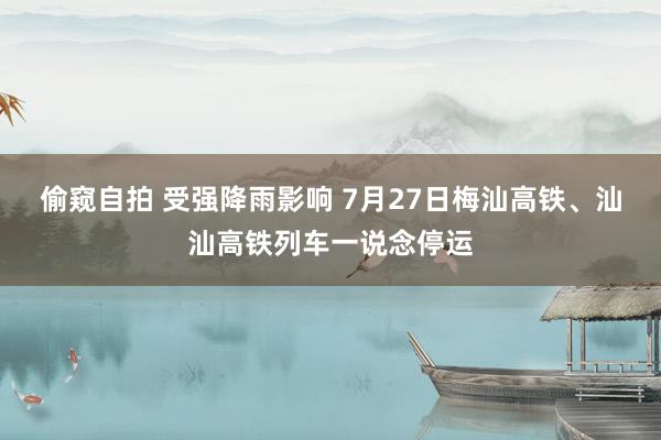 偷窥自拍 受强降雨影响 7月27日梅汕高铁、汕汕高铁列车一说念停运