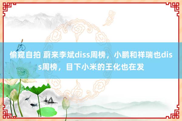 偷窥自拍 蔚来李斌diss周榜，小鹏和祥瑞也diss周榜，目下小米的王化也在发