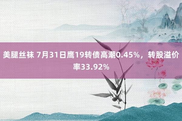 美腿丝袜 7月31日鹰19转债高潮0.45%，转股溢价率33.92%