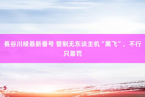 長谷川綾最新番号 管制无东谈主机“黑飞”，不行只靠罚