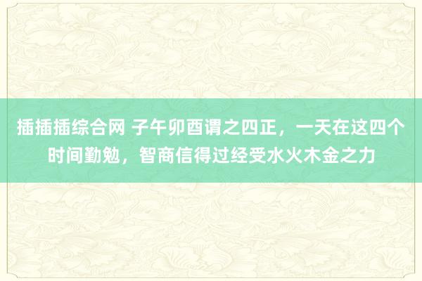 插插插综合网 子午卯酉谓之四正，一天在这四个时间勤勉，智商信得过经受水火木金之力