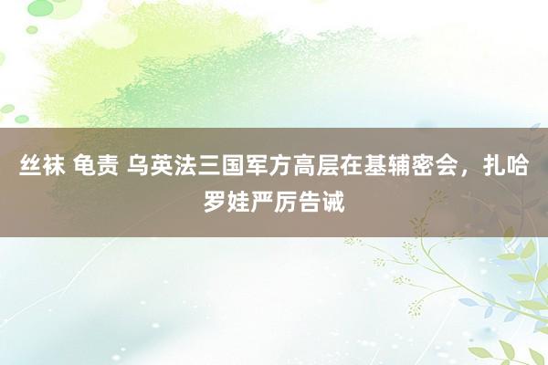 丝袜 龟责 乌英法三国军方高层在基辅密会，扎哈罗娃严厉告诫