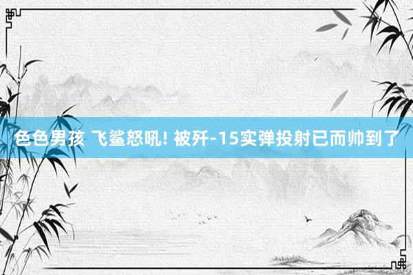 色色男孩 飞鲨怒吼! 被歼-15实弹投射已而帅到了